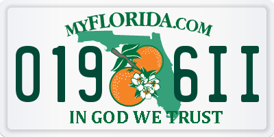 FL license plate 0196II