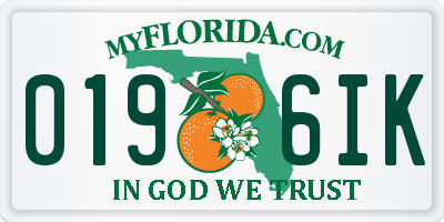 FL license plate 0196IK
