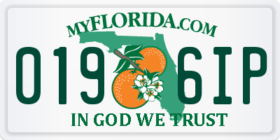 FL license plate 0196IP