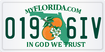 FL license plate 0196IV
