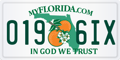 FL license plate 0196IX