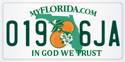 FL license plate 0196JA