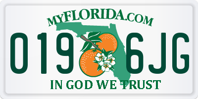 FL license plate 0196JG
