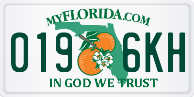 FL license plate 0196KH