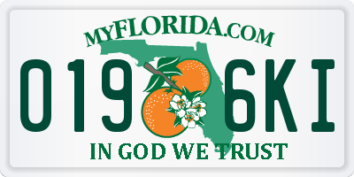 FL license plate 0196KI