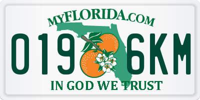 FL license plate 0196KM