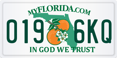 FL license plate 0196KQ
