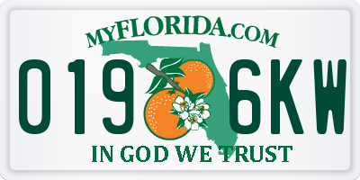 FL license plate 0196KW