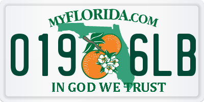 FL license plate 0196LB
