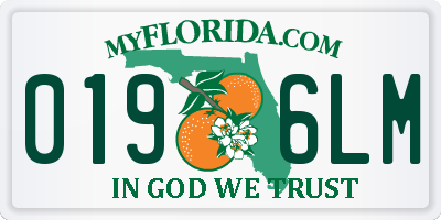 FL license plate 0196LM