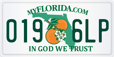 FL license plate 0196LP