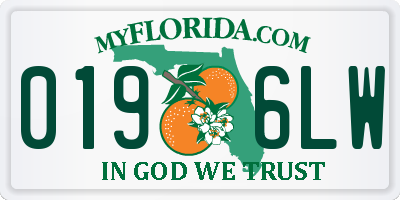 FL license plate 0196LW