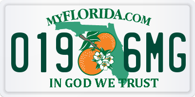 FL license plate 0196MG