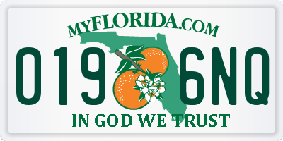FL license plate 0196NQ