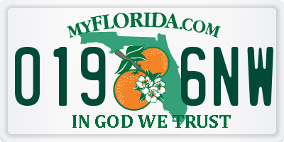 FL license plate 0196NW