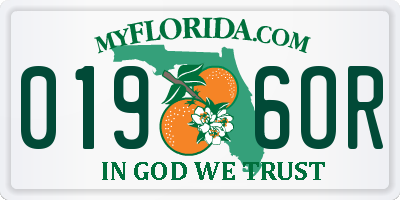 FL license plate 0196OR