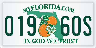 FL license plate 0196OS