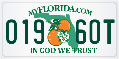 FL license plate 0196OT