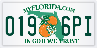 FL license plate 0196PI