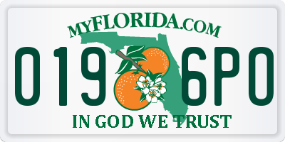 FL license plate 0196PO