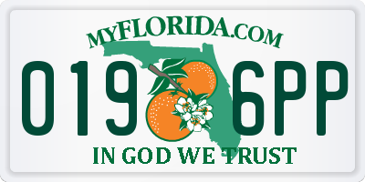 FL license plate 0196PP