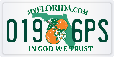 FL license plate 0196PS