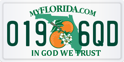 FL license plate 0196QD