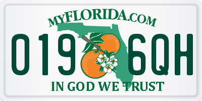 FL license plate 0196QH