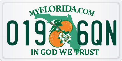 FL license plate 0196QN