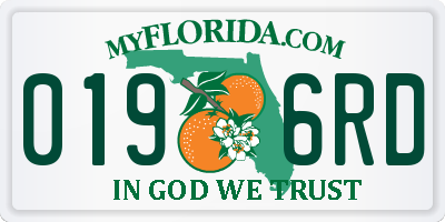 FL license plate 0196RD