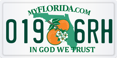 FL license plate 0196RH