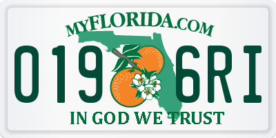 FL license plate 0196RI