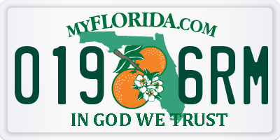 FL license plate 0196RM