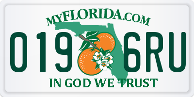 FL license plate 0196RU