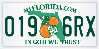 FL license plate 0196RX