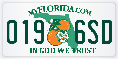 FL license plate 0196SD