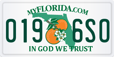 FL license plate 0196SO