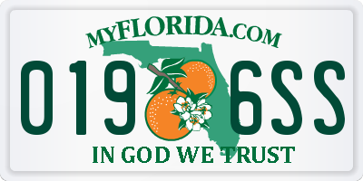 FL license plate 0196SS