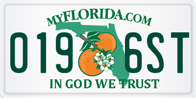 FL license plate 0196ST