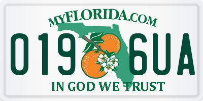 FL license plate 0196UA