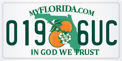 FL license plate 0196UC