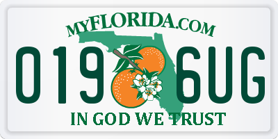 FL license plate 0196UG