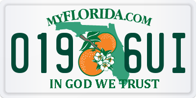 FL license plate 0196UI