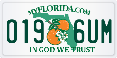 FL license plate 0196UM