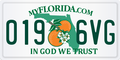 FL license plate 0196VG