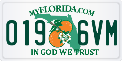 FL license plate 0196VM