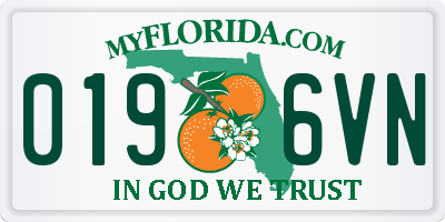 FL license plate 0196VN