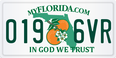 FL license plate 0196VR