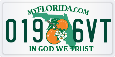 FL license plate 0196VT