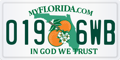 FL license plate 0196WB
